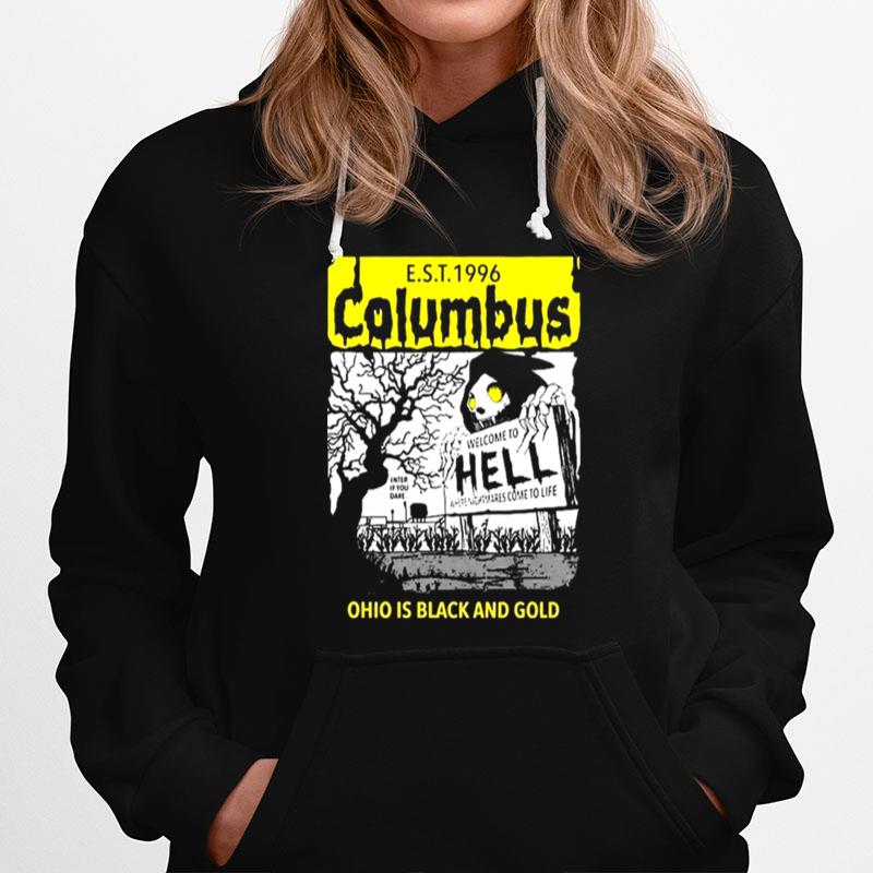 Columbus Welcome To Hell Ohio Is Black And Gold Hoodie