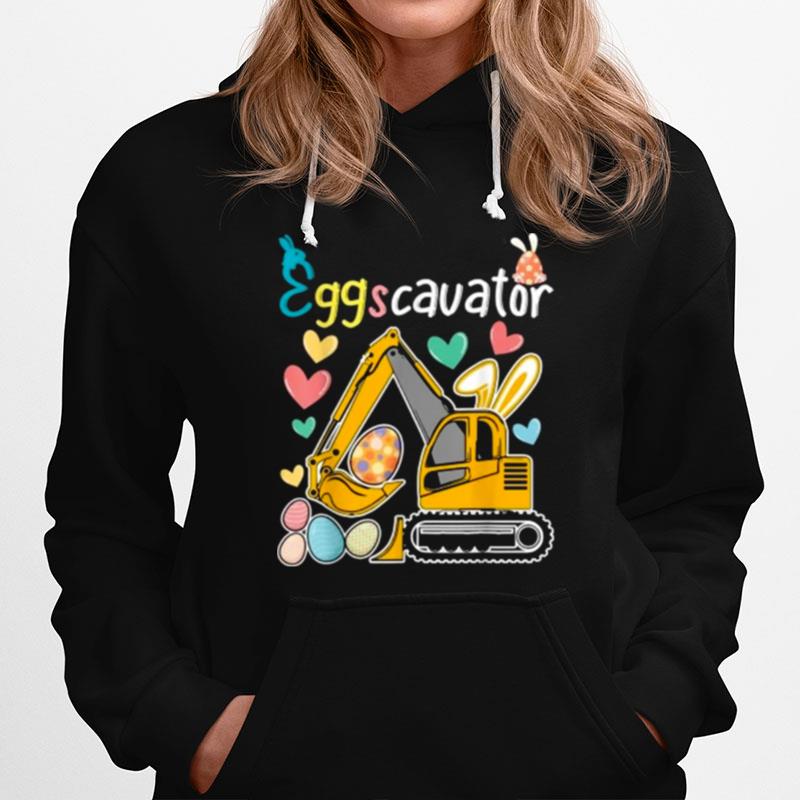 Construction Excavator Easter Day Egg Hunt For Boys Toddlers Hoodie