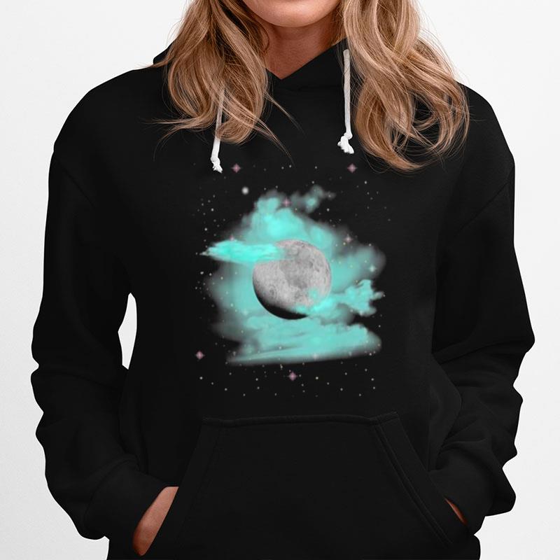 Cool Full Moon With Cloud Star Space Planets Hoodie