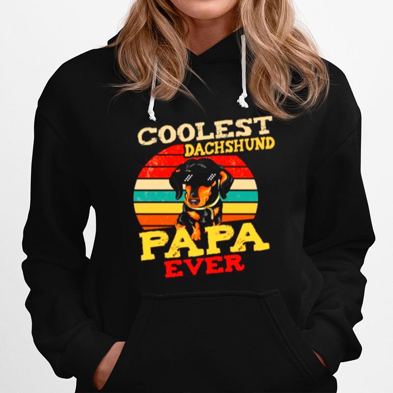 Coolest Dachshund Papa Ever Vintage Hoodie