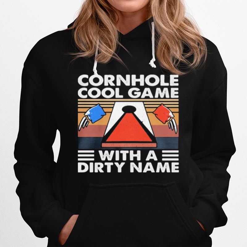 Cornhole Cool Game With A Dirty Name Vintage Retro Hoodie