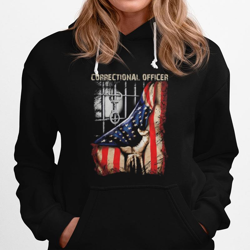 Correctional Officer American Flag Happy Independence Day Hoodie