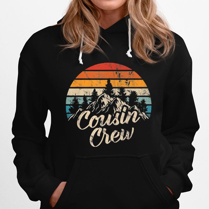 Cousin Crew Camping Outdoor Sunset Vintage Hoodie