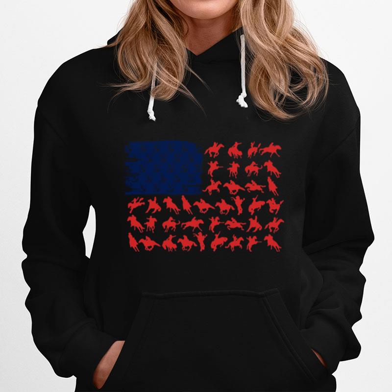 Cowboy And Horse American Flag Hoodie