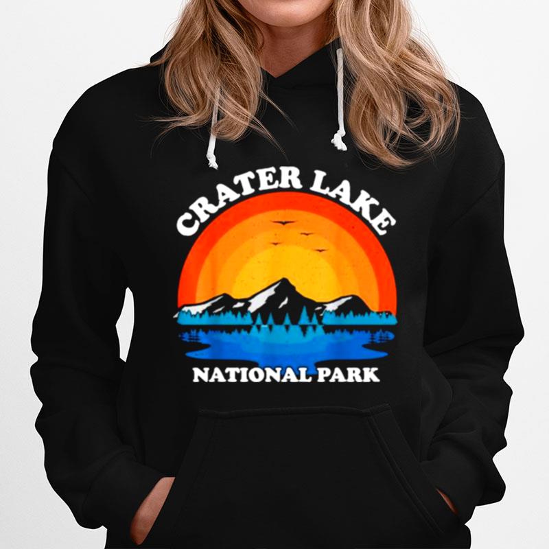 Crater Lake Vacation National Vintage Sunset Summer Park Hoodie