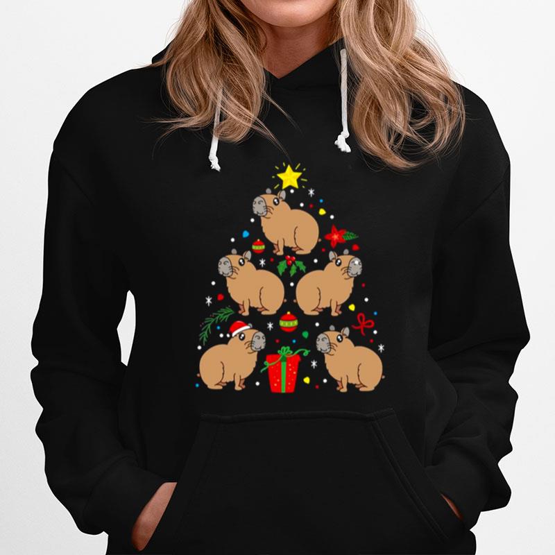 Crowd Capybara Christmas Ornament Tree Hoodie