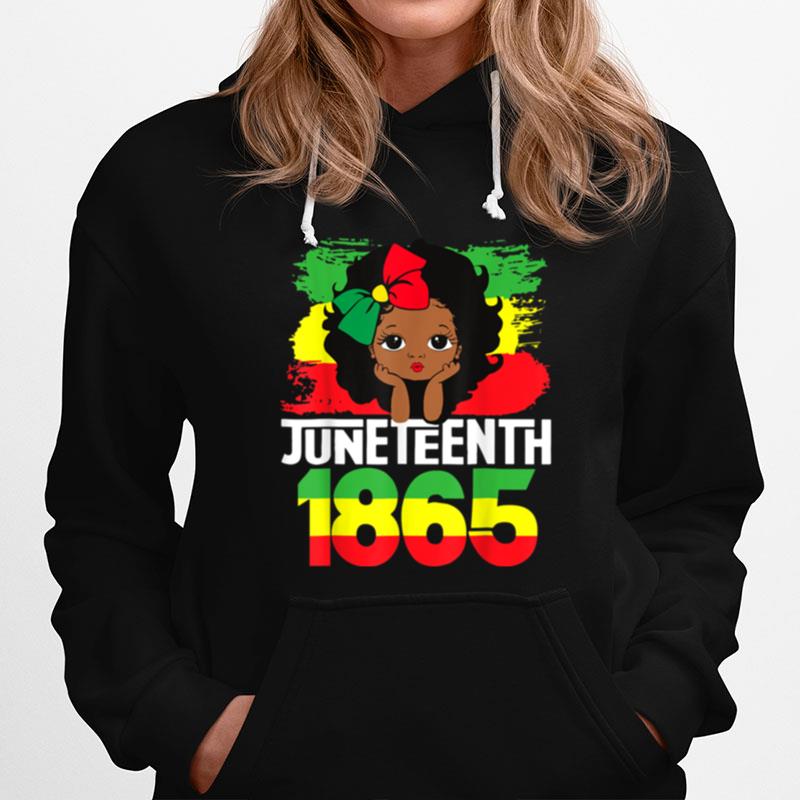 Cute Black Messy Bun Girls Kids Juneteenth Celebrating 1865 T B09Ztq28Rx Hoodie