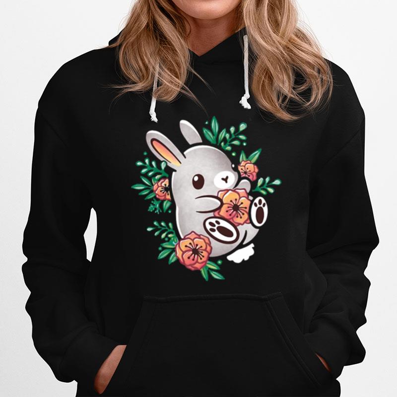 Cute Bunny Floral Hoodie