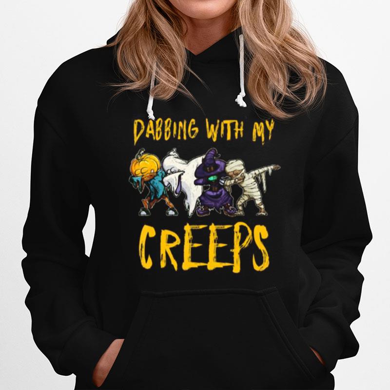 Dabbing With My Creeps Halloween Funny Matching Fiends Hoodie