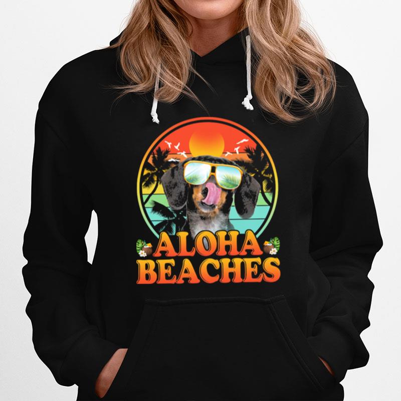 Dachshund Aloha Beaches Sea Vintage T-Shirt