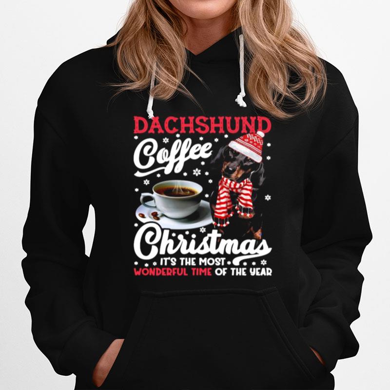 Dachshund Coffee Christmas Its The Most Wonderful Time Of The Year T-Shirt