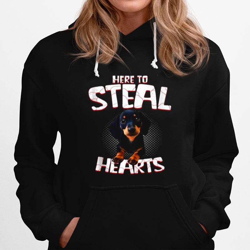 Dachshund Here To Steal Hearts Hoodie