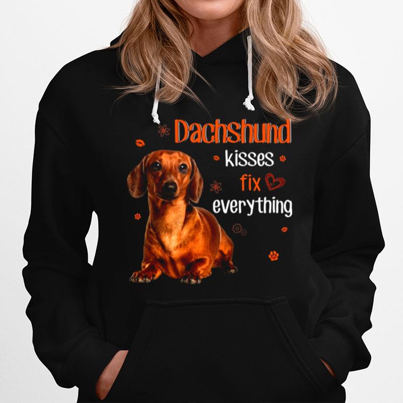 Dachshund Kisses Fix Everything Valentine Hoodie