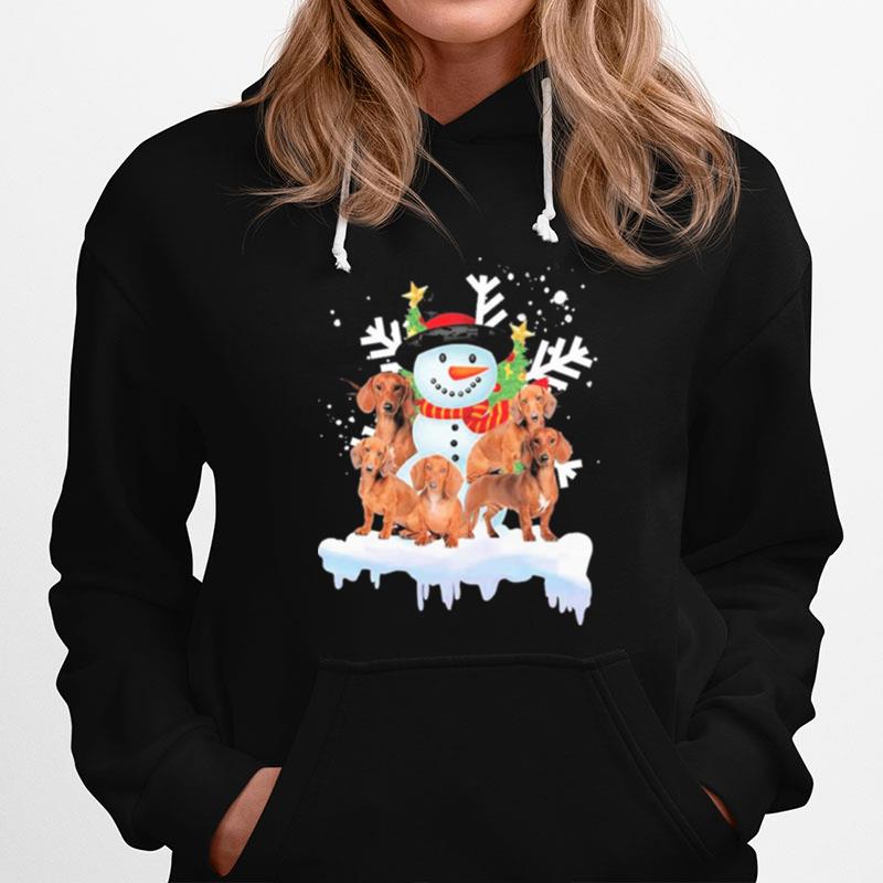 Dachshund Snowman Merry Christmas Hoodie
