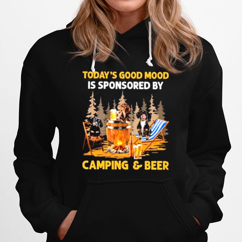 Dachshund Todays Good Mood Is Sponsored By Camping And Beer Hoodie