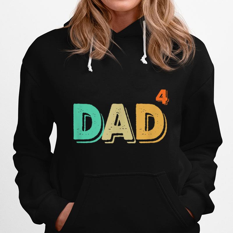 Dad Of Four Proud Dad Of Boys And Girls Retro Vintage Hoodie