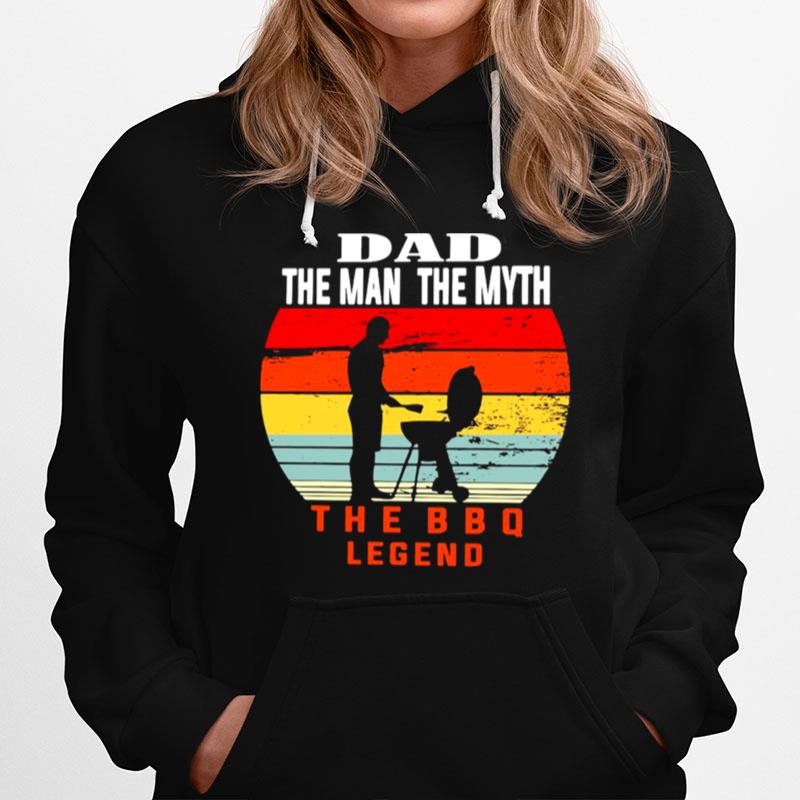 Dad The Man The Myth The Bbq Legend Vintage Retro Hoodie