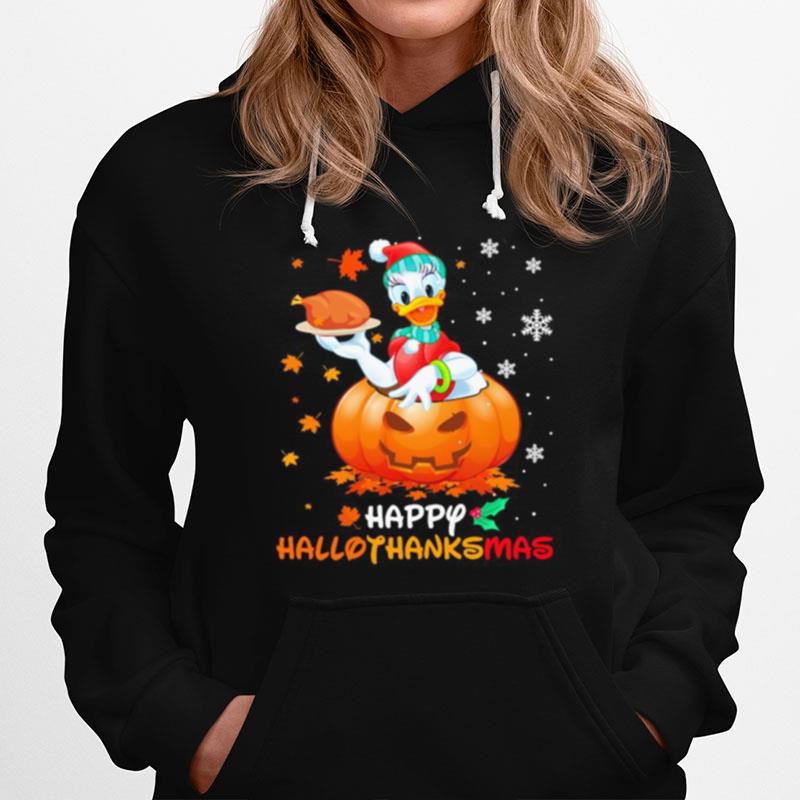 Daisy Duck Happy Hallothanksmas Halloween Thanksgiving Christmas Hoodie