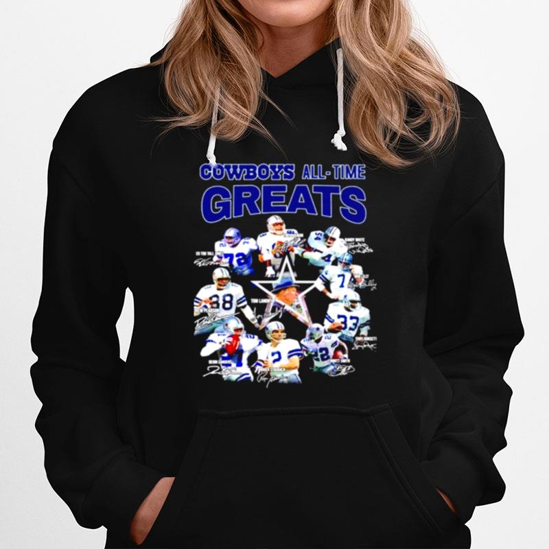 Dallas Cowboys All Time Greats All Team Signatures Hoodie