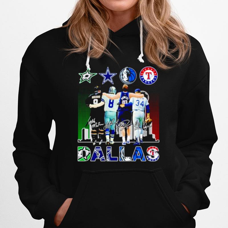 Dallas Sports Teams Players Signatures Hoodie