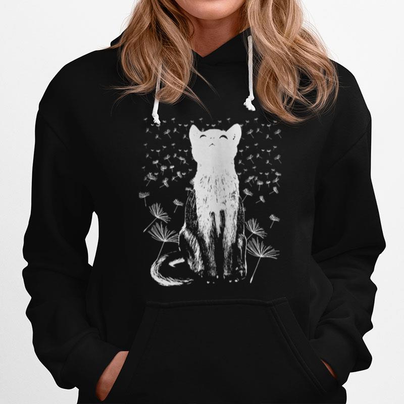 Dandelion Cat Kawaii Cat Gift For Cat Lovers Hoodie