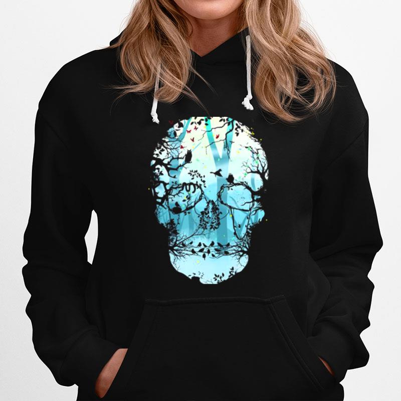 Dark Forest Skull Graphic Hoodie