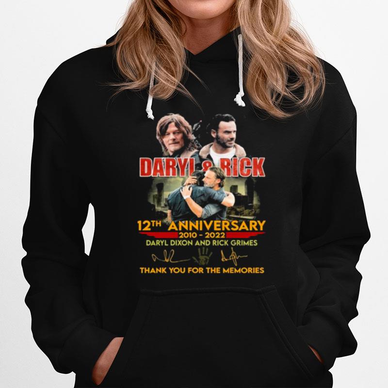 Daryl And Rick 12Th Anniversary 2010 2022 Thank You For The Memories Signatures Hoodie