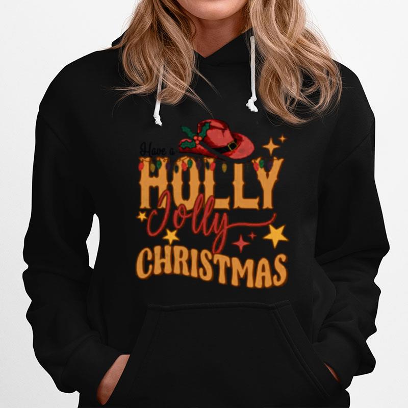 Design Holly Jolly Christmas Retro Western Christmas Hoodie