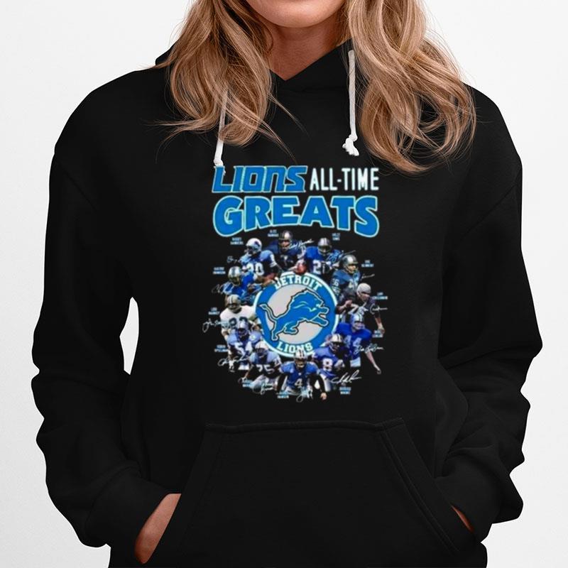 Detroit Lions All Time Greats Signatures Hoodie