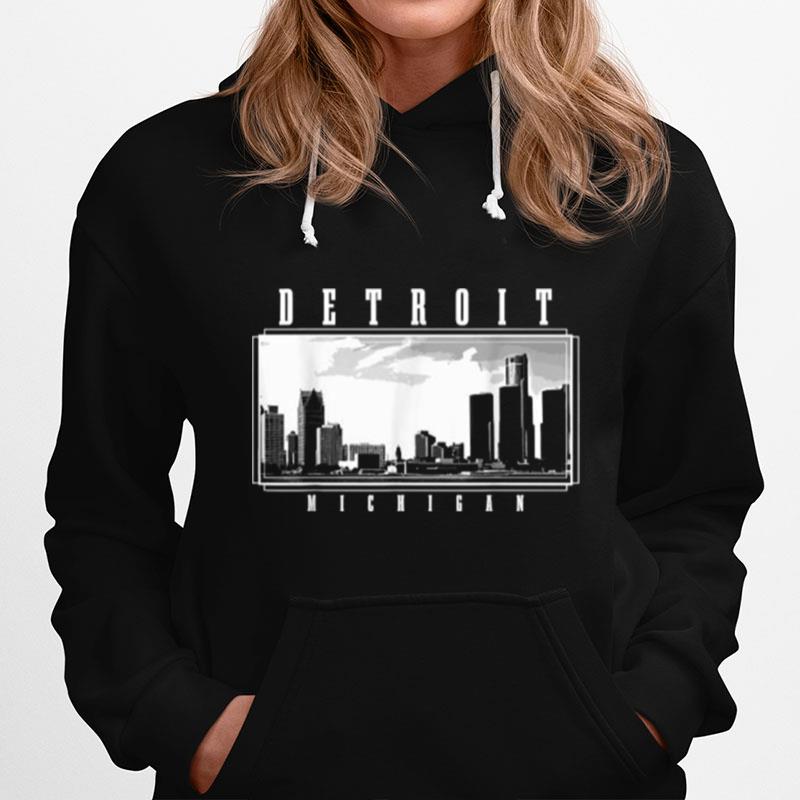 Detroit Skyline Michigan Pride Black Hoodie