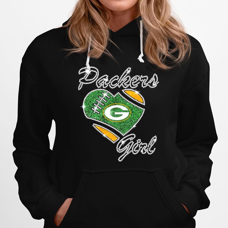 Diamond Heart Green Bay Packers Girl Hoodie