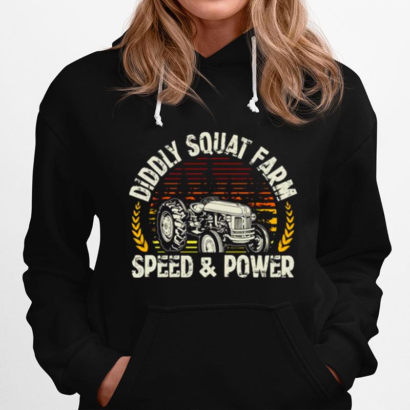 Diddly Squat Farm Sunset Design Speed And Power Tractor Farmer Hoodie