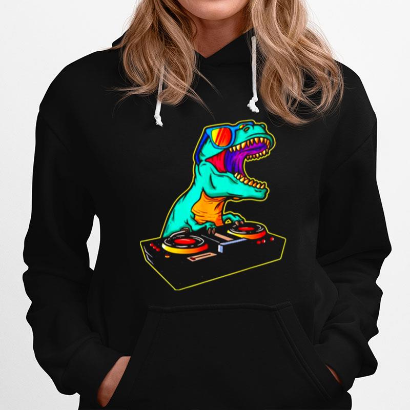 Dinosaur Dj Party Club Hoodie