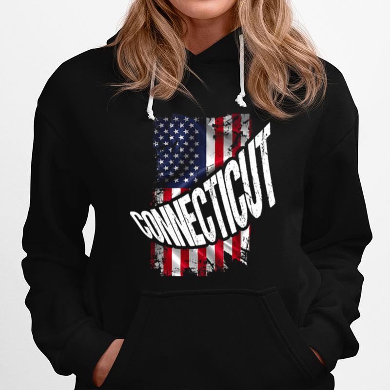 Distressed American Flag Connecticut Hoodie