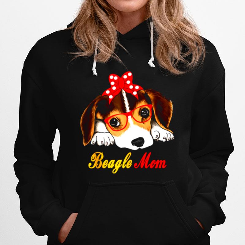 Dog Bow Tie Glasses Cute Beagle Mom Hoodie