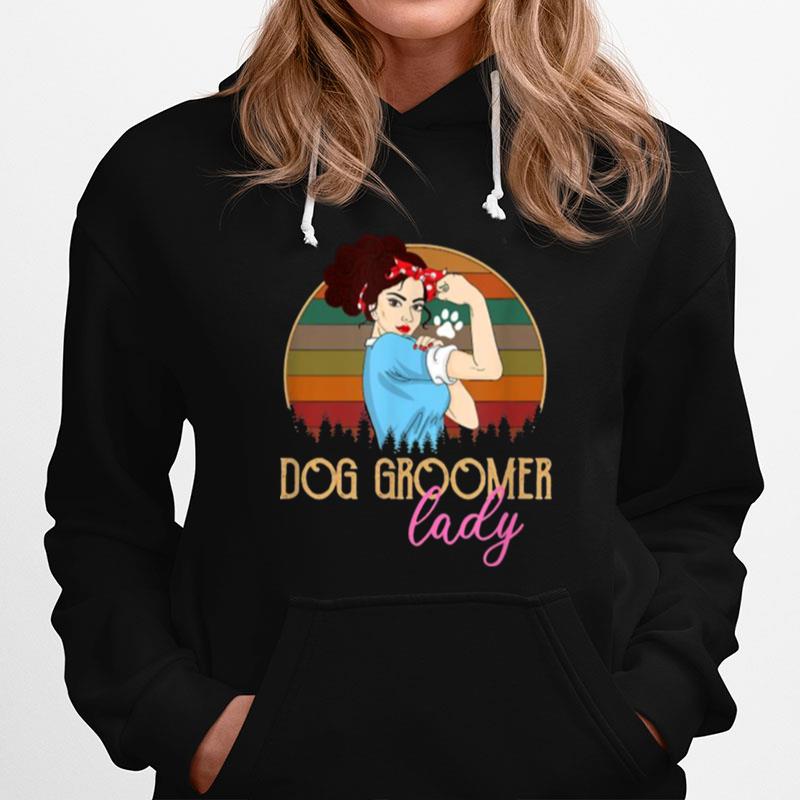 Dog Groomer Lady Vintage Hoodie