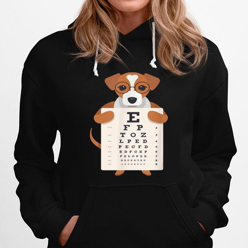 Dog With Glasses Holding An Eye Chart Hoodie