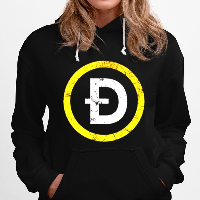 Dogecoin Doge Crypto Distressed Logo Hoodie