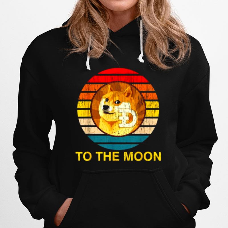 Dogecoin Doge To The Moon Vintage Hoodie