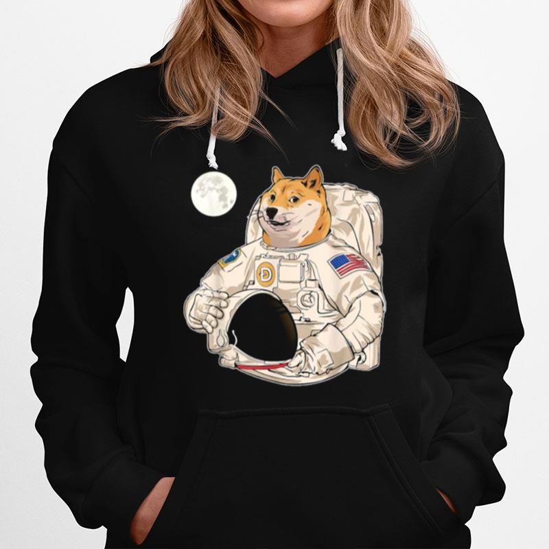 Dogecoin Moon Astronaut Cryptocurrency Shiba Inu Meme Hoodie