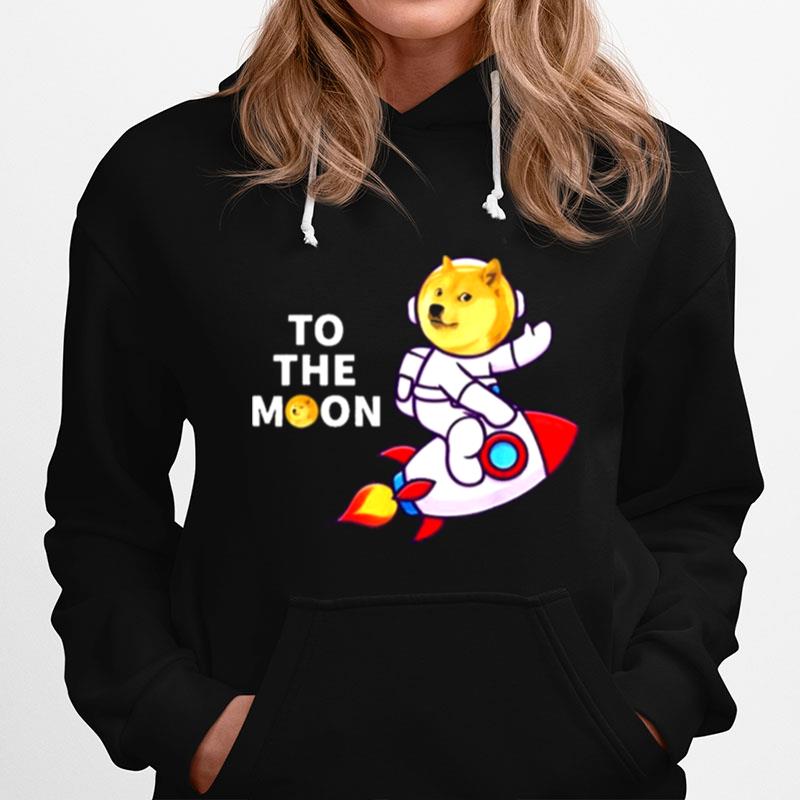 Dogecoin To The Moon Cool Dogecoin Cryptocurrency Hoodie
