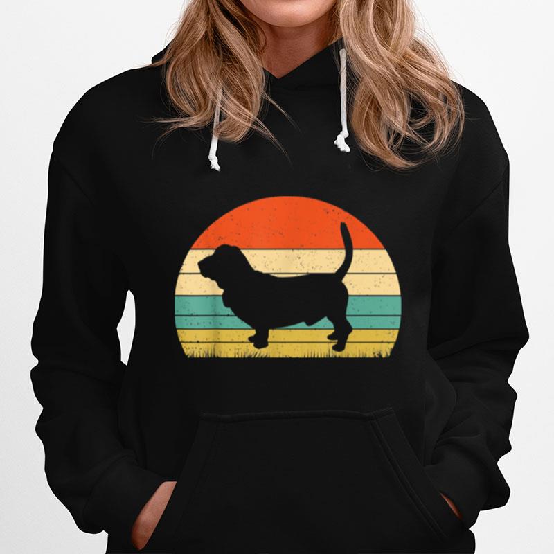 Dogs 365 Retro Basset Hound Dog Vintage Style Hoodie