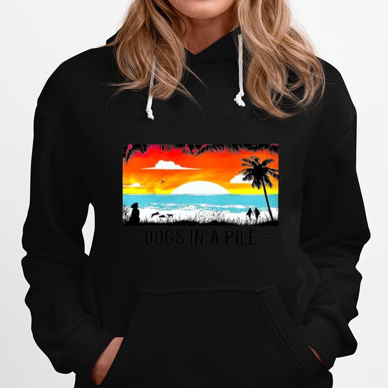 Dogs In A Pile 2023 Nc The Palm Room Wrightsville Beach Hoodie