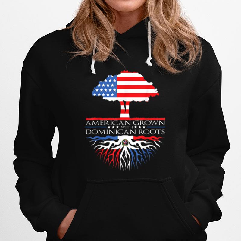 Dominican Republic Roots Flag American Grown Hoodie