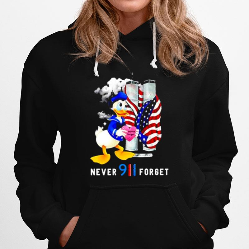Donald Duck Us Flag Never Forget 911 Hoodie