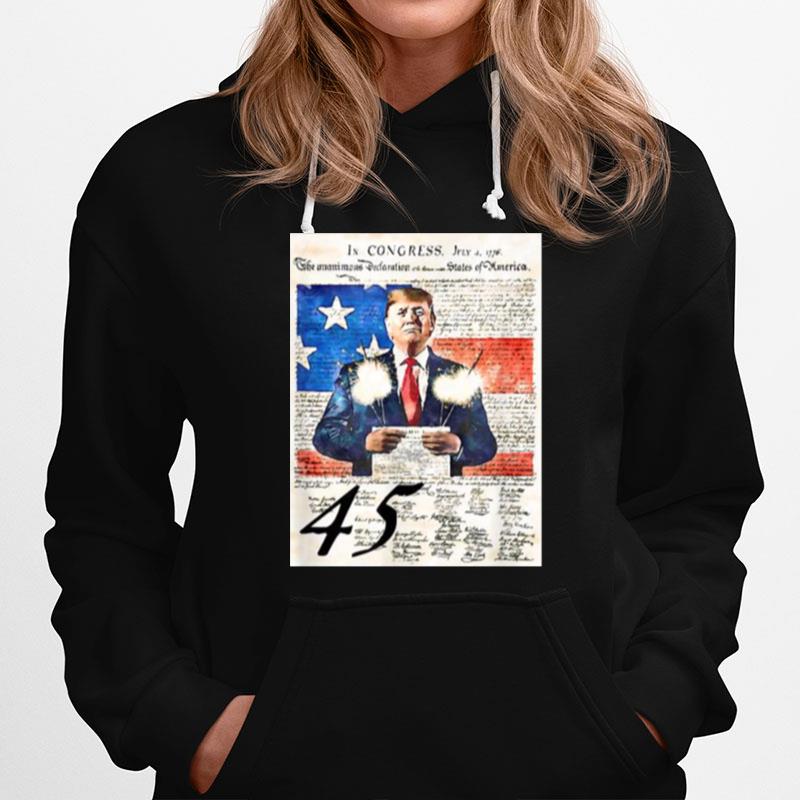 Donald Trump President 45 4Th Of July Firework Hoodie