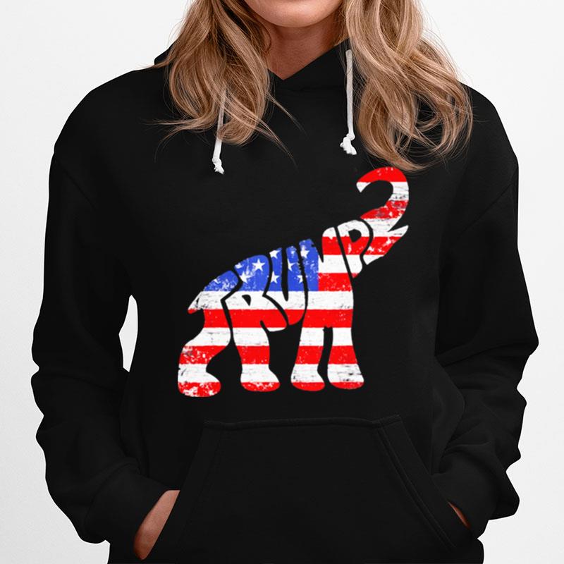 Donald Trump Republican Elephant American Flag Independence Day Hoodie