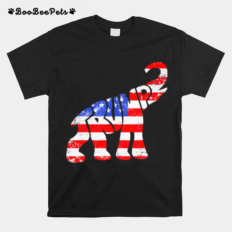 Donald Trump Republican Elephant American Flag Independence Day T-Shirt