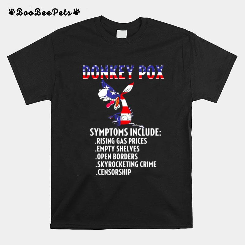 Donkey Pox Conservative Republican Anti Biden Donkeypox Flag Us T-Shirt