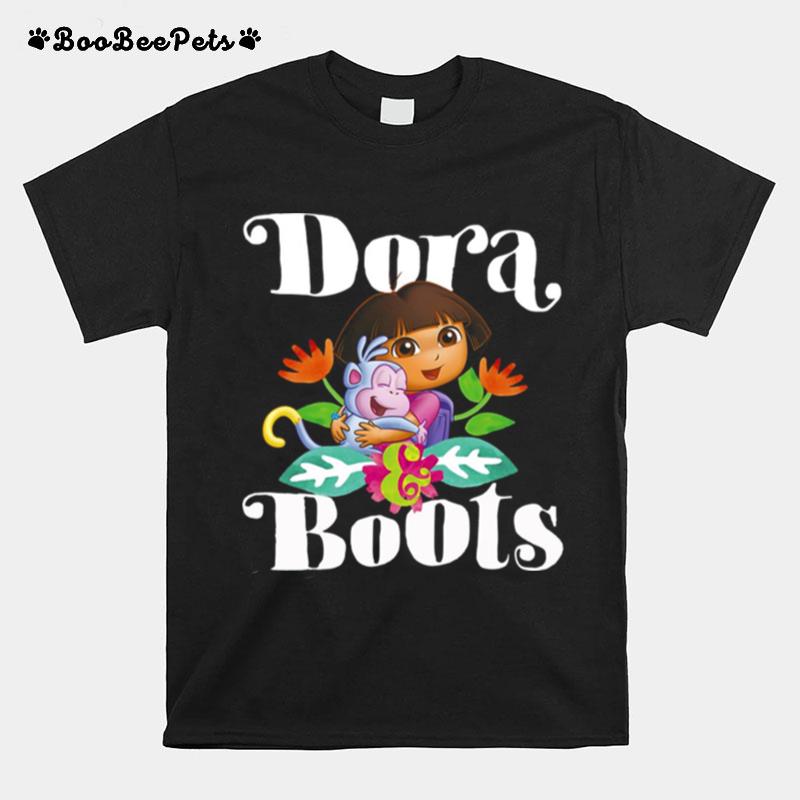 Dora The Explorer Dora And Boots Hugging Portrait T-Shirt